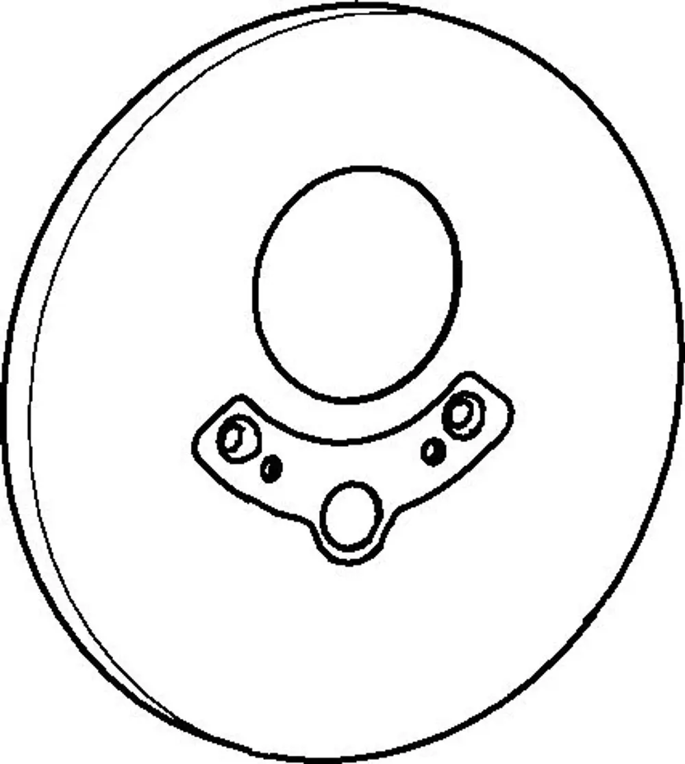 HANSAPINTO Rosette mit runder Form und mittigem Loch, ausgestattet mit zwei Befestigungspunkten, auf einem minimalistischen Hintergrund dargestellt.